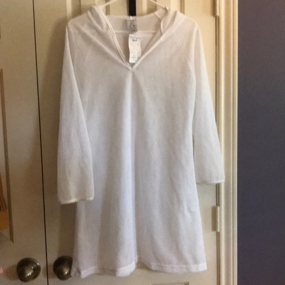 Mesh Hooded Cover Up. M